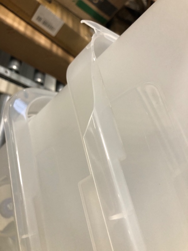 Photo 1 of ***ONLY 3 PIECES*** IRIS USA Letter/Legal File Tote Box, 4 Pack, BPA-Free Plastic Storage Bin Tote Organizer with Durable and Secure Latching Lid, Stackable and Nestable, Clear