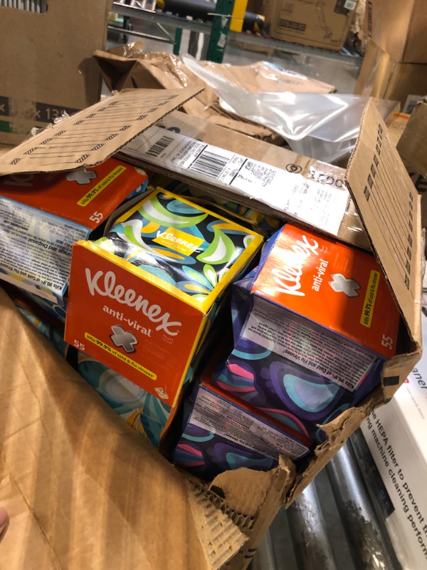 Photo 2 of ***damage box*** Kleenex Anti-Viral Facial Tissues, Classroom or Office Tissue, 18 Cube Boxes, 55 Tissues per Box, 3-Ply (990 Total Tissues) NEW