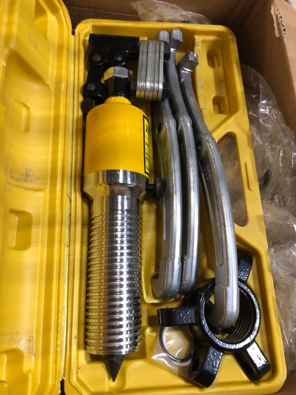 Photo 4 of 12" JAW Hydraulic Gear Puller,15 Ton Max. Capacity,Adjustable 2 or 3 Jaws Bearing Hub Separator,Vertically and Horizontally,Hydraulic Puller Separator Tool with Case for Pulling Hubs 15T Capacity