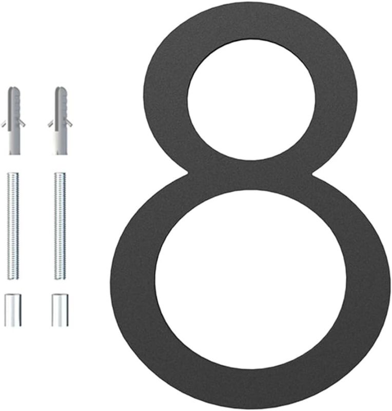Photo 1 of 8 Inch Modern House Numbers outside,Street Metal Black Large House Numbers Door Numbers For House Address Numbers For House Numbers For Address On House Floating Flush Mount Aluminum Black Number 0 0 Black