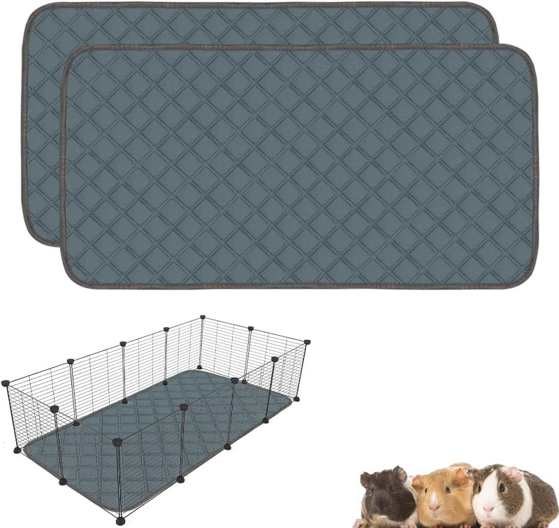 Photo 1 of 2 Pack Guinea Pig Cage Liners for C&C 2x4 Habitat Washable Guinea Pig Bedding Super Absorbent | Waterproof | Non Slip| Reusable Guinea Pig Pee Pads for Small Animals Cages - 57.1" x 27.6"