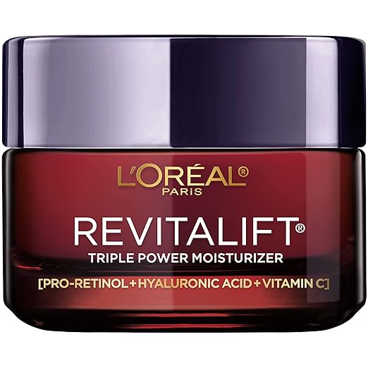 Photo 1 of L'Oreal Paris Revitalift Triple Power Anti-Aging Face Moisturizer, Pro Retinol, Hyaluronic Acid & Vitamin C to Reduce Wrinkles, Firm & Brighten Skin, 1.7 Oz