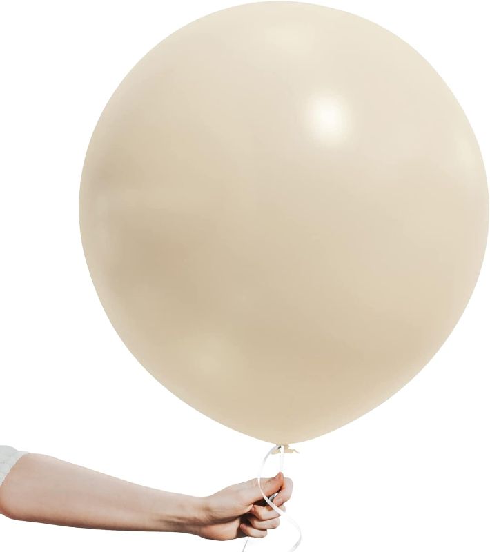 Photo 1 of KatchOn, White Sand Balloons 18 Inch - Pack of 10, Nude 18 Inch Balloons | Cream Balloons for Boho Baby Shower Decorations | Beige Balloons for Boho Party Decorations, Bachelorette Party Decorations