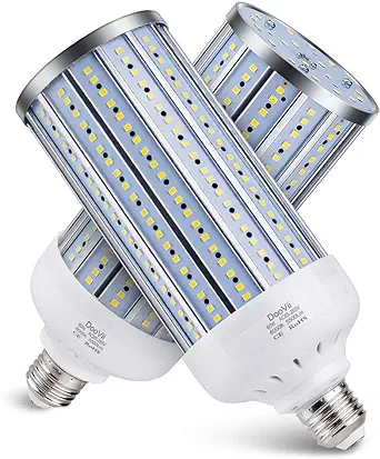 Photo 1 of 2-Pack 500W Equivalent LED Corn Bulb,5500 Lumen 6000K,Cool Daylight LED Street and Area Light,E26/E27 Medium Base,for Outdoor Indoor Garage Warehouse High Bay Barn Backyard and More