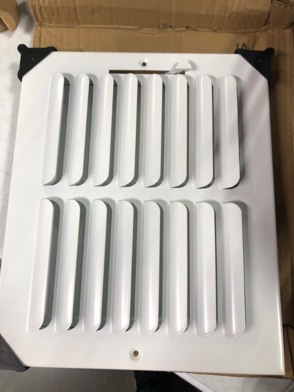 Photo 2 of  3-Way Fixed Curved Blade AIR Supply Diffuser - Vent Duct Cover - Grille Register - Sidewall or Ceiling - High Airflow - White…