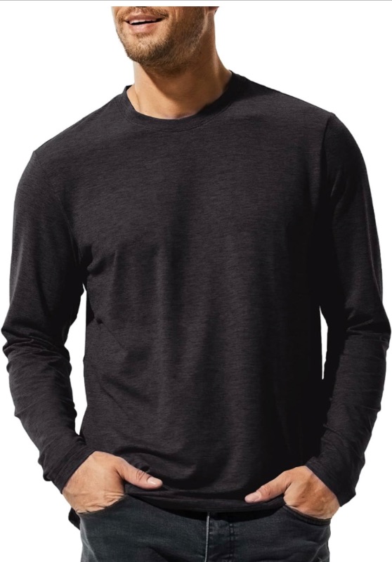 Photo 1 of MIER X-Sofort Men's Long Sleeve T-Shirts Lightweight Super Soft Athletic Crew Neck Tees for Running Lounging Casual Workout