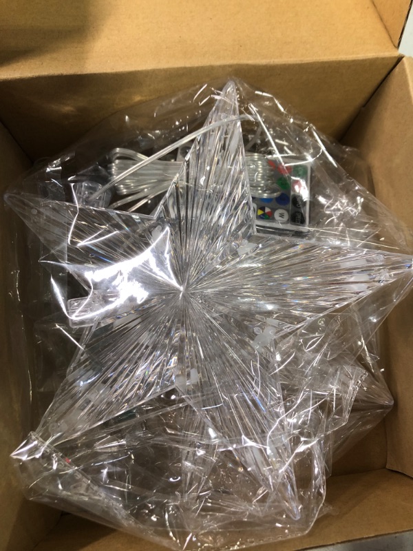 Photo 1 of 2 Pcs Christmas Star Tree Topper Lights 9.5 LED Multicolour Christmas Tree Topper 20 Light Modes Color Changing Light up with Remote Control USB Powered for Xmas Holiday Party Gift Indoor Outdoor