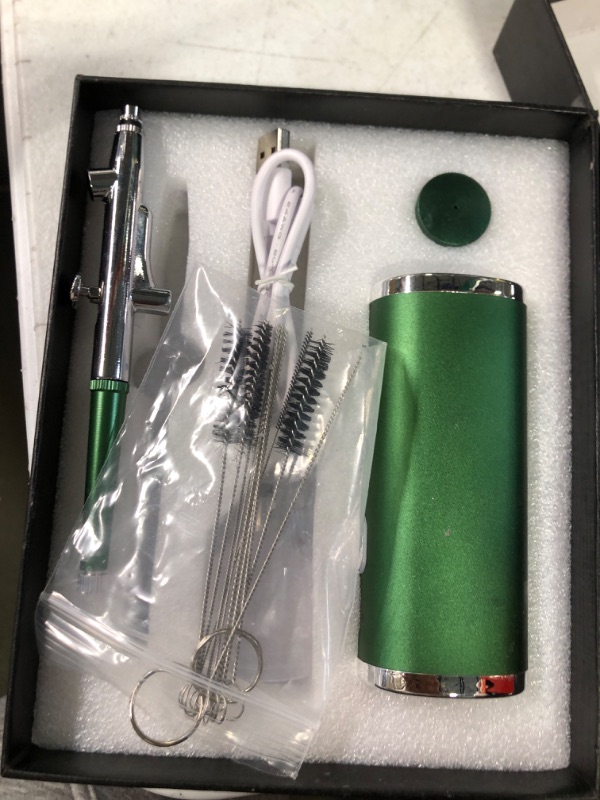 Photo 1 of Airbrush Kit for Nails Paint - Upgraded Cordless Makeup Airbrush for Model Coloring Barber Tattoo Painting Cake Cookie Decorating - Portable Air Brush with Air Compressor Nail Airbrush Machine Green