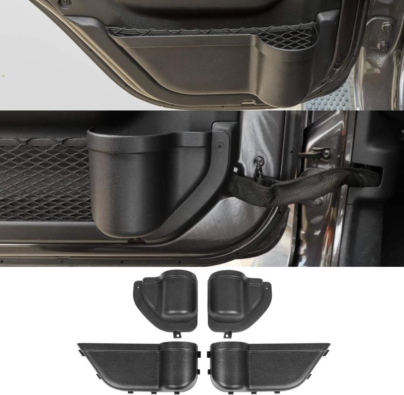 Photo 1 of YOCTM Front Rear Door Organizer Tray For 2018 2019 2020 2021 2022 2023 2024 Jeep Wrangler JL 4XE JLU Rubicon Sport Sahara Gladiator JT Interior Storage...