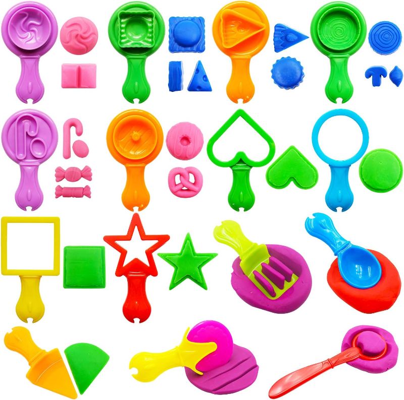 Photo 1 of FRIMOONY Dough Tools Set for Kids, Various Plastic Molds, Assorted Colors, 45 Pieces Pro