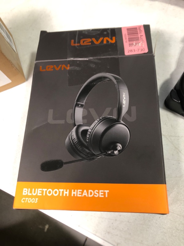 Photo 1 of LEVN Bluetooth Headset with Microphone, Wireless Headset with Mic & Mute Button, 60 Hrs Working Time Noise Cancelling Bluetooth Headset 5.3 Multipoint Connect to Cell Phone/Mobile/Laptop/Tablet/PC