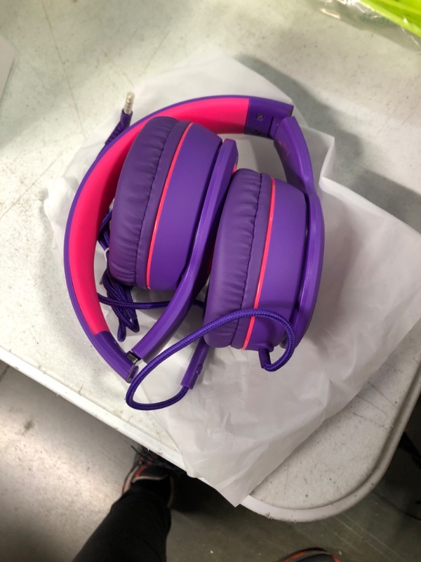 Photo 3 of Elecder i45 Wired Headphones, Purple, 45mm Driver, 4.9ft Nylon Cord, Adjustable Size, Tangle-Free