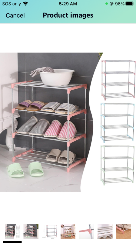 Photo 1 of 4-layer Stackable Small Shoe Rack Suitable For Lightweight Shoe Rack Storage Boxes At Entrances Corridors And Closets, Multi-functional Sturdy Shoe Rack (Pink)