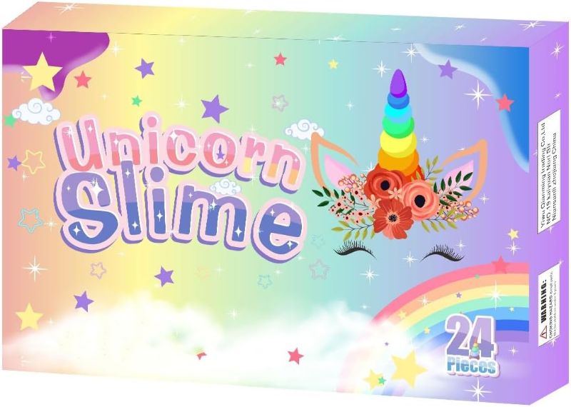 Photo 1 of Advent Calendar 2023 for Kids Blind box Children's birthday gift Unicorn Slime Bubble Glue 24 days holiday gifts