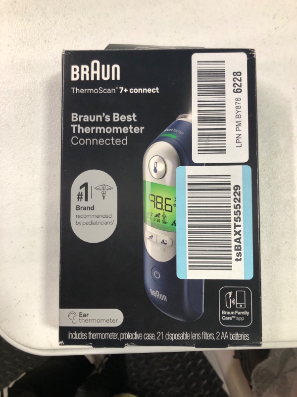 Photo 2 of Braun ThermoScan 7+ Connect– Digital Ear Thermometer for Kids, Babies, Toddlers and Adults – Fast, Gentle, and Accurate Results in 2 Seconds - Bluetooth Thermometer, IRT6575