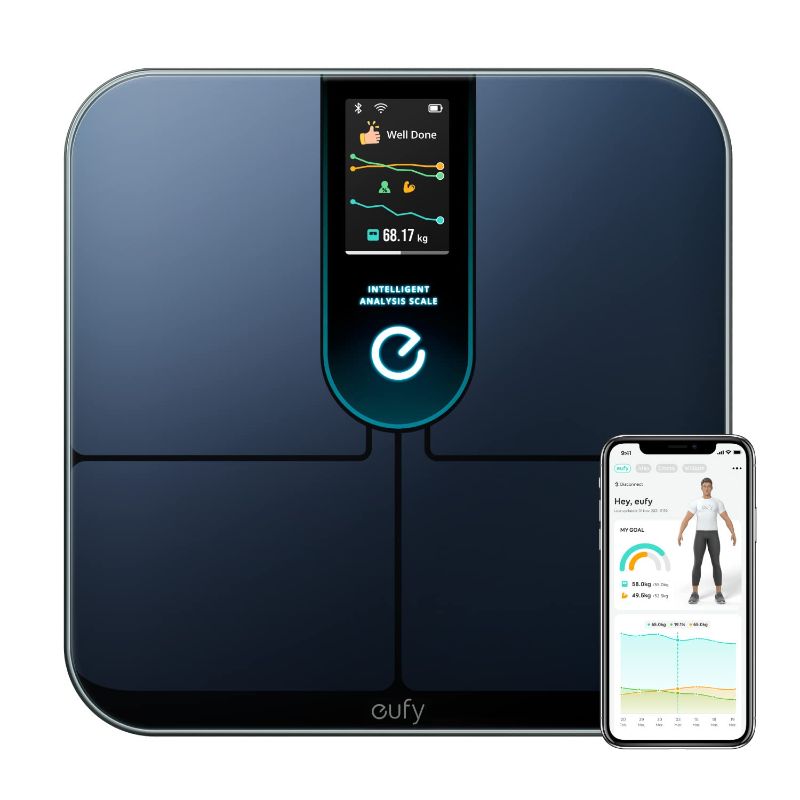 Photo 1 of eufy by Anker Wi-Fi Fitness Tracking Smart Scale P3, FSA HSA Eligible,Intelligent Analysis, 3D Virtual Body Mode with Emojis, 16-Measurement Digital Bluetooth Weight Scale with Heart Rate, BMI