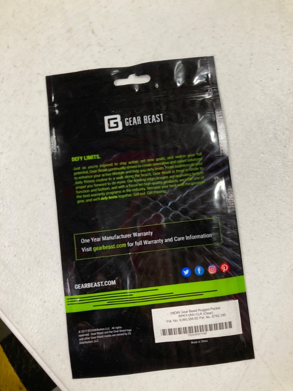 Photo 1 of Gear Beast Universal Cell Phone Pocket Card Wallet Compatible with iPhone, Galaxy, Note, Pixel, Moto & with Phone Case, Perfect for Holding Portable Power Banks Clear (Cell Phone Holder Only)