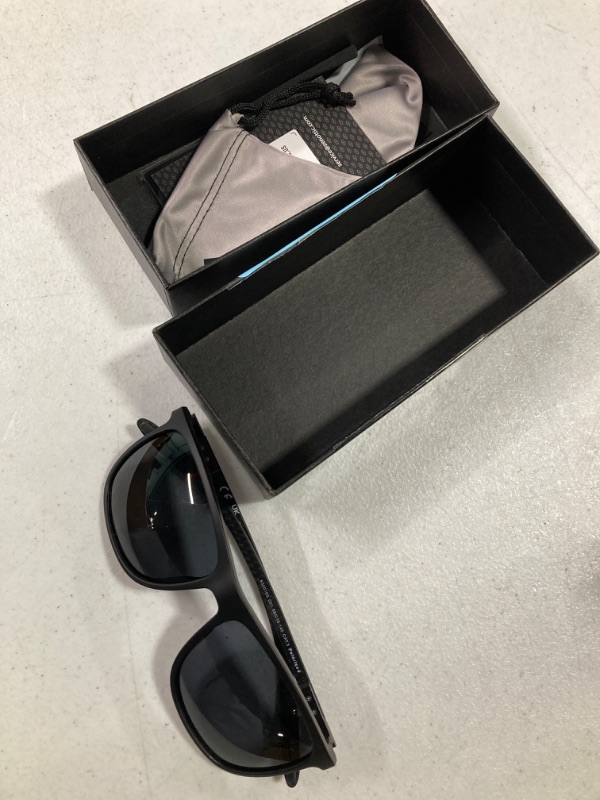 Photo 3 of ZENOTTIC Square Polarized Sunglasses for Men Ultralight Carbon Fiber Sun Glasses Driving Fishing Golf Sports UV400 Protection Black Frame Grey Lens