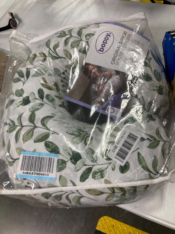 Photo 2 of Boppy Original Support Nursing Pillow, Green Foliage, Ergonomic Breastfeeding, Bottle Feeding, and Bonding, Firm Hypoallergenic Fiber Fill, Removable Cover, Machine Washable