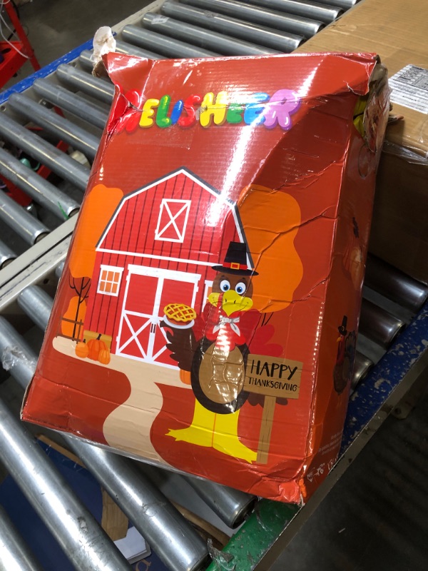 Photo 1 of 12FT Thanksgiving Turkey Inflatables, Super Huge Inflatable Turkey Holding Pumpkin Pie and Happy Thanksgiving Sign, Lighted Blow Up Turkey for Yard Decor Outdoor Lawn Garden Autumn Holiday Harvest