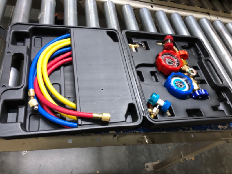 Photo 1 of Orion Motor Tech AC Vacuum Pump and Gauge Set, with 4CFM Vacuum Pump, Leak Detector, 3 Hoses Quick Couplers, Puncture and Self-Sealing Can Taps, AC Vacuum Pump Kit for R134a R12 R22 R502 Refrigerant