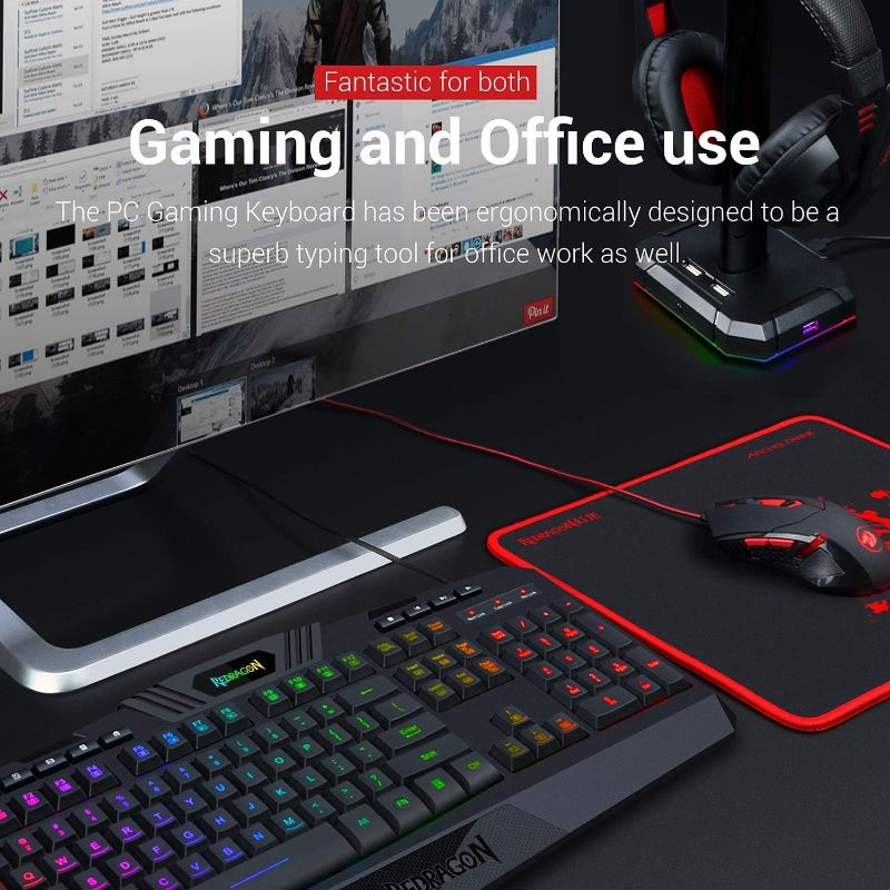 Photo 1 of Redragon S101 Gaming Keyboard, M601 Mouse, RGB Backlit Gaming Keyboard, Programmable Backlit Gaming Mouse, Value Combo Set [New Version]