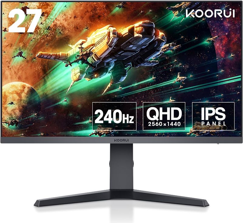 Photo 5 of  KOORUI Curved 27 Inch Gaming Monitor, Full HD 1080p R1800 165Hz VA Computer Monitor, 100% sRGB, Built-in Adaptive Sync, 1 x Display Port 1.2 &amp; 2 x HDMI 1.4, Eye Care, VESA Compatible, Black 27E6C
 
 
 
 
 
 
