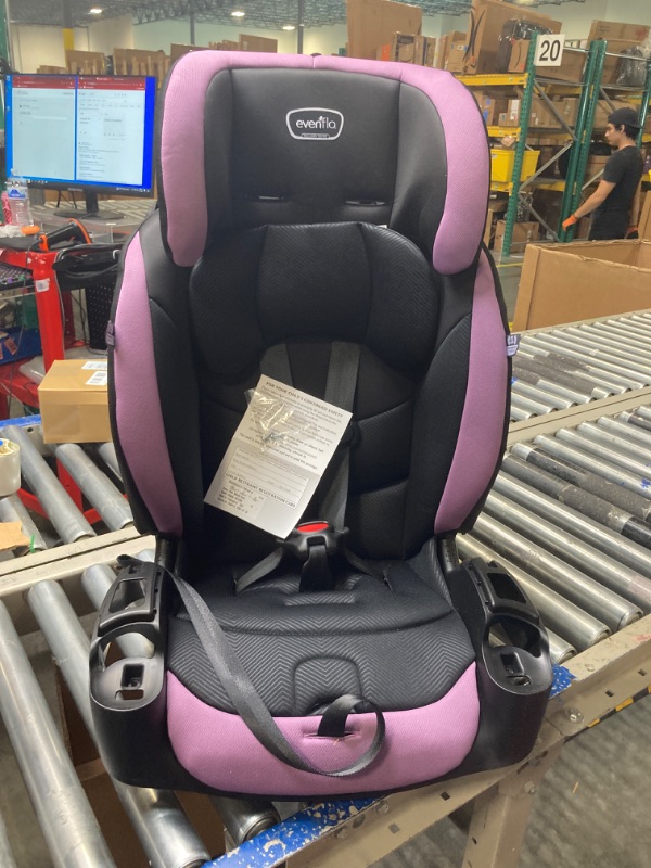 Photo 2 of Evenflo Maestro Sport Convertible Booster Car Seat, Forward Facing, High Back, 5-Point Harness, For Kids 2 to 8 Years Old, Whitney Pink
