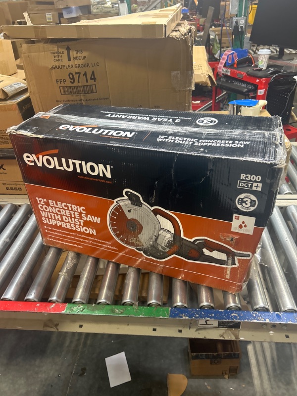 Photo 2 of ***FOR PARTS ONLY NO RETURNS AS IS***Evolution (R300DCT+) - 12 in Concrete Saw (Aka Circular Saw, Angle Grinder, Chop Saw, Cut Off Saw, Demo Saw, Disc Cutter, Power Cutter) - 15A Motor, No Gas - 4-1/2 in Cut - Incl Premium Diamond Blade
