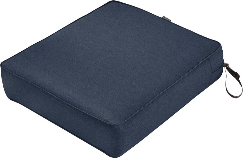 Photo 1 of Classic Accessories Montlake FadeSafe Water-Resistant 25 x 27 x 5 Inch Outdoor Chair Cushion, Heather Indigo Blue, Outdoor Chair Cushions, Patio Chair Cushions, Patio Cushions
