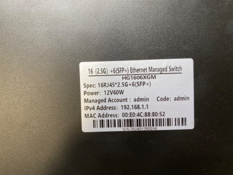 Photo 2 of 22 Port 2.5G Managed Layer 3 Network Switch, 16 x 2.5 Gigabit Base-T Ports, 6 x 10 Gigabit SFP Switch, Ethernet Switch, Smart Switch, Flexible DHCP/VLAN/MAC/ACL/QoS/SNMP V1/V2/V3/IGMP