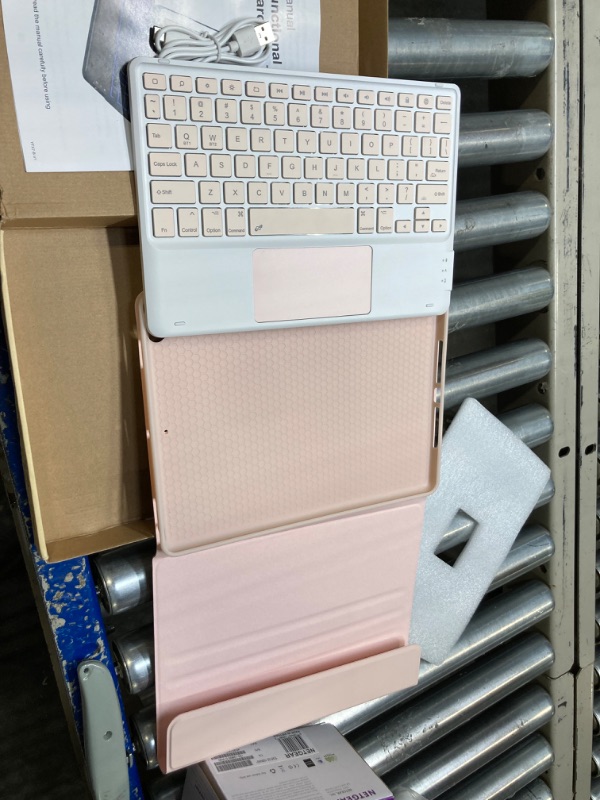 Photo 3 of GreenLaw Touch iPad 9th 8th 7th Generation Case with Keyboard 10.2 inch, 7 Color Backlit, Stain Resistant Cover, 2-Devices Connection Keyboard for iPad Air 3rd Gen. iPad Pro 10.5, Pink Blush Y Series for iPad 10.2 10.5 inch A-Pink Blush