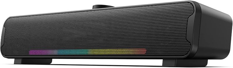 Photo 1 of Computer Speakers, Bluetooth RGB Laptop SoundBar, 16W Dual HiFi Stereo with 6 LED Color Mode Soundbar, USB Powered Computer Speakers for Monitor, Phone, PC, Laptop