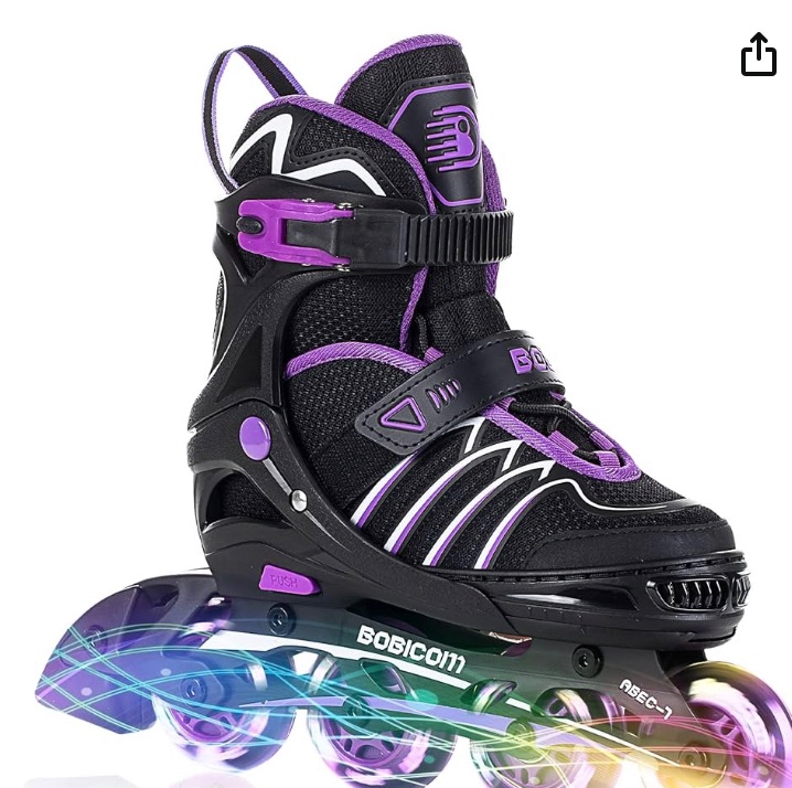 Photo 1 of Adjustable Inline Skates with Full Light Up Wheels,Outdoor Illuminating Roller Skates for Kids and Adults, Girls and Boys, Men and Women