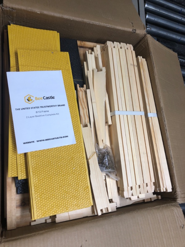 Photo 3 of 10-Frames Complete Beehive Kit, 100% Beeswax Coated Bee Hive Includes Frames and Beeswax Coated Foundation Sheet (2 Layer)
