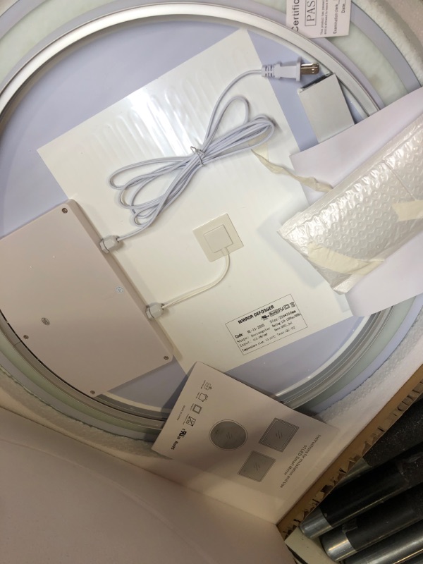 Photo 1 of 24 Inch Round Backlit LED Bathroom Mirror, Bathroom Mirror with Lights, LED Mirror for Bathroom, Lighted Bathroom Circle Mirror, Anti-Fog Dimmable Adjustable Light Mirror Frosted 24inch
