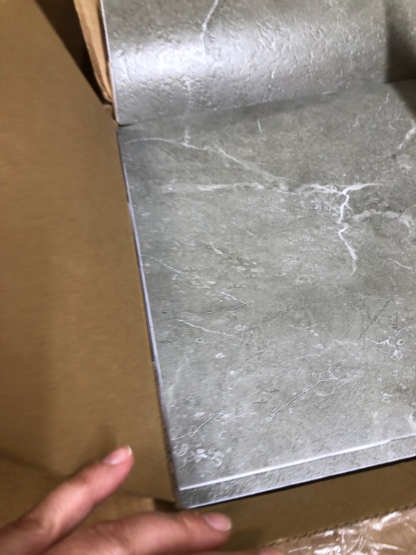 Photo 1 of 48 Pieces Vinyl Flooring Peel and Stick Floor Tile Stick on Floor Tile Self Adhesive Waterproof Bathroom 12 x 12 Inch Floor Tile for Bathroom Kitchen Bedroom Living Room (Gray Marble)
