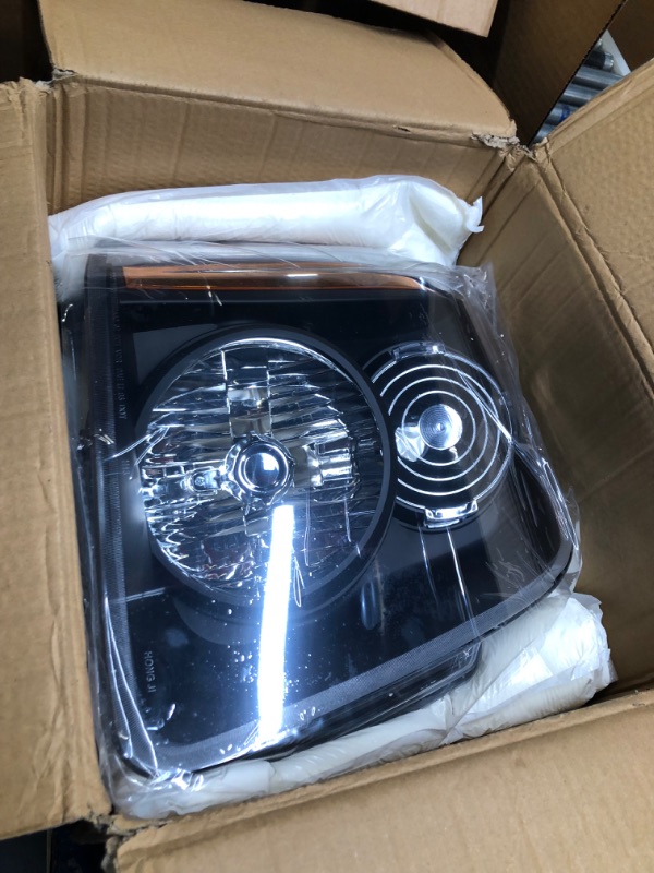 Photo 1 of Headlights Assembly Pair, Compatible with 2007-2014 GMC Yukon / Yukon XL 1500 2500, Replaces 15861026 15861025 Left Right Side Head Lights, Halogen Factory Style Head Lamps, W/O Bulb, Black+Amber