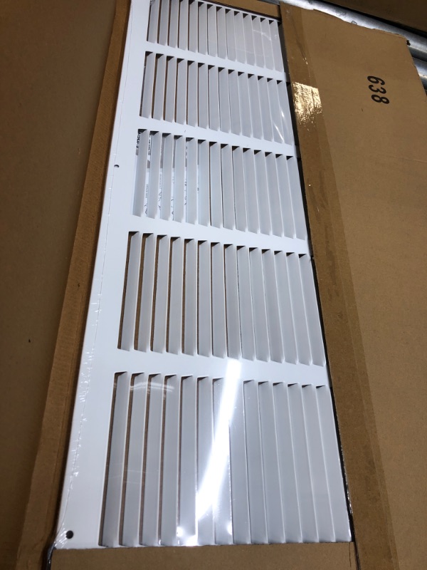 Photo 2 of 26" x 14" Return Air Grille - Sidewall and Ceiling - HVAC Vent Duct Cover Diffuser - White [Outer Dimensions: 27.75w X 15.75"h] 26" x 14" White