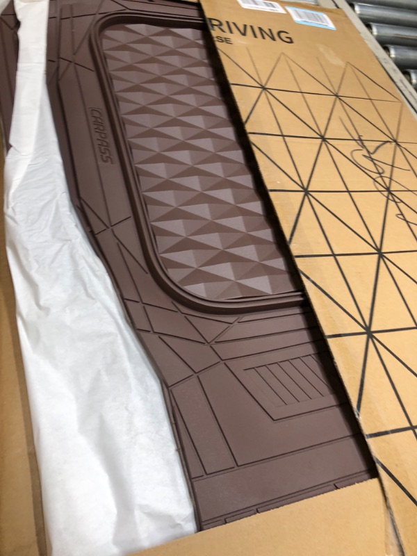 Photo 1 of CAR PASS Heavy Duty Rubber Car Mats, Deep Dish All-Weather Floor Mat for Car Full Set Durable Anti-Slip 3D Rhombus Waterproof Trim to fit Liner Universal Fit Automotive,Sedan,SUV,Truck, 3 Piece Brown Front and Rear[3PCS] Brown