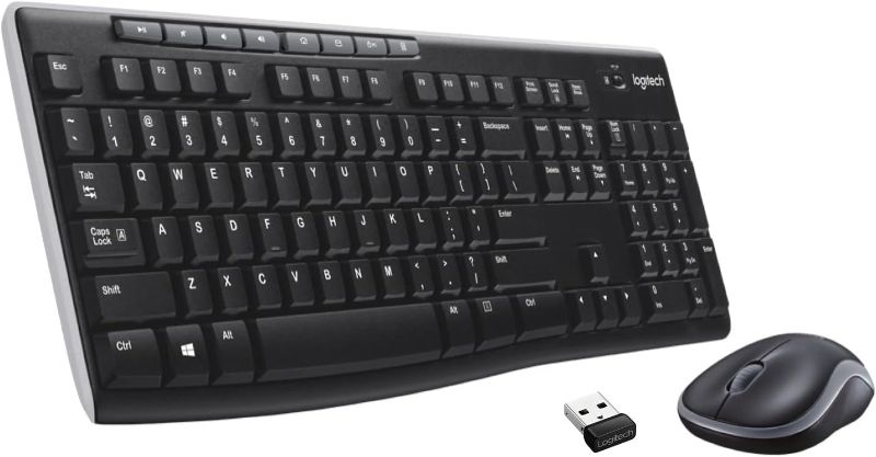 Photo 1 of "Logitech MK270 Wireless Keyboard And Mouse Combo For Windows, 2.4 GHz Wireless, Compact Mouse, 8 Multimedia And Shortcut Keys, For PC, Laptop - Black
