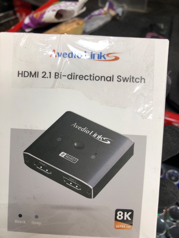 Photo 1 of HDMI Switch 4K 120Hz, avedio links 8K HDMI 2.1 Switch Splitter 2 in 1 Out, Aluminum Alloy Bi-Directional Switcher Support Ultra HD 8K@60Hz 4K@144Hz High Speed 48Gbps for PS4, PS5, Xbox Series X Black