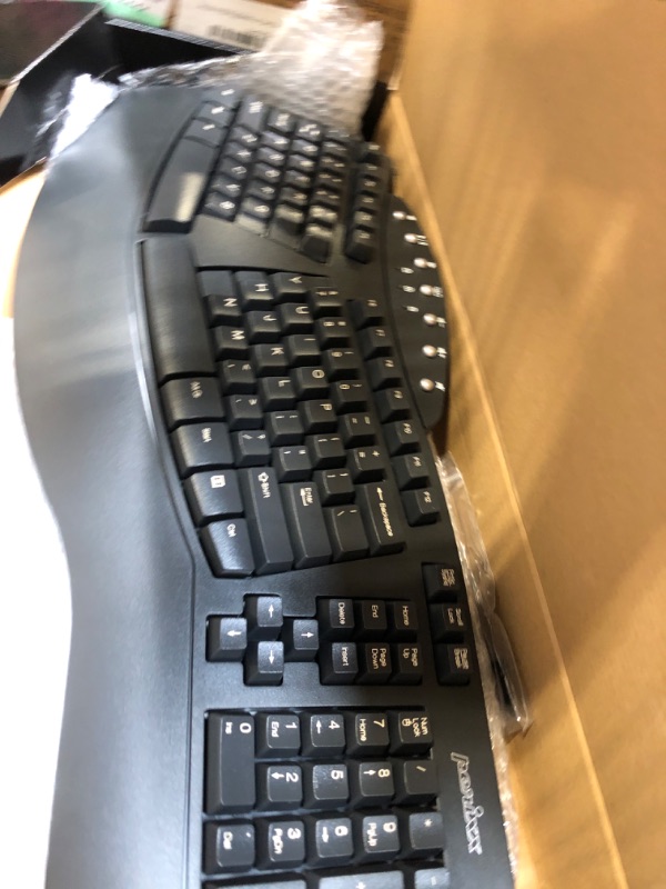 Photo 2 of Perixx Periboard-612 Wireless Ergonomic Split Keyboard with Dual Mode 2.4G and Bluetooth Feature, Compatible with Windows 10 and Mac OS X System, Black, US English Layout, (11354) Wireless Black Keyboard