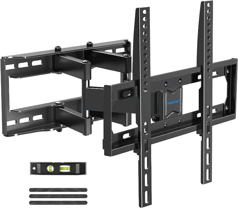 Photo 1 of MOUNTUP UL Listed TV Wall Mount, Full Motion TV Wall Mount for Most 26-65 Inch Flat/Curved TV Fit 16" Wood Stud, Wall Mount TV Bracket with Dual Swivel Articulating Arm Max VESA 400x400mm up to 88 LBS