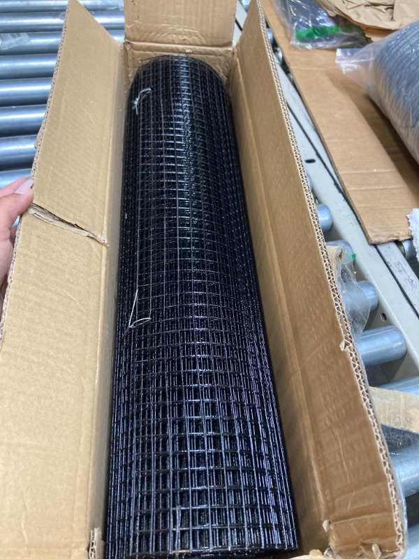 Photo 2 of 24'' x 25' 1/2inch Hardware Cloth 19 Gauge Black Vinyl Coated Welded Fence Mesh for Home and Garden Fence and Home Improvement Project