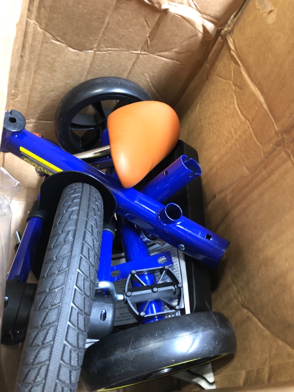 Photo 2 of ***FOR PARTS ONLY*** 

KRIDDO Kids 12 Inch Tricycle With Puncture Free Wheels, Front Light, Adjustable Seat - Gift for 2-5 Year Olds, Blue