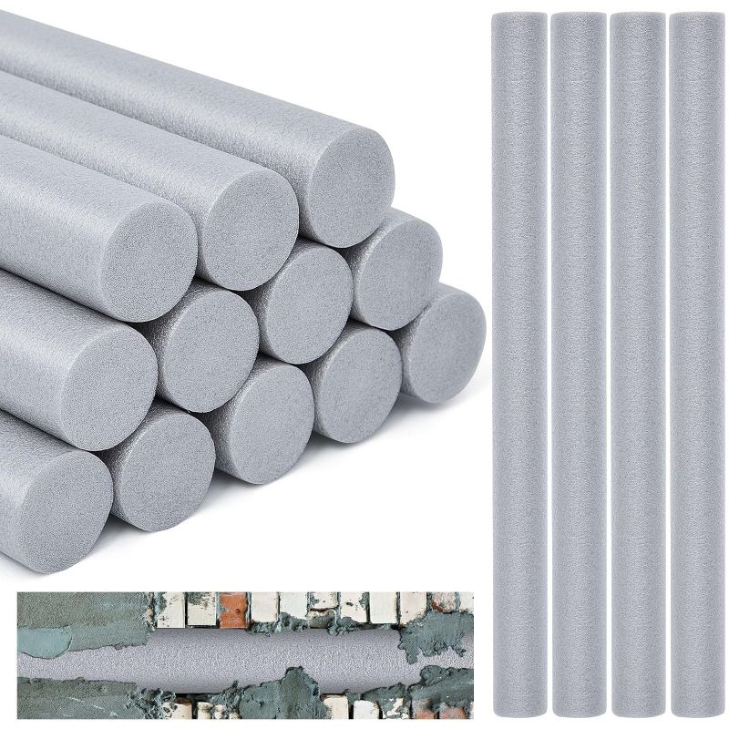 Photo 1 of 12 Pcs 2 inch Diameter x 25.4 inches Long Backer Rod Closed Cell Caulking Filler Rope Concrete Crack Filler Rope Concrete Expansion Joint Strips Caulk Saver Foam for Joints Crack Filling
