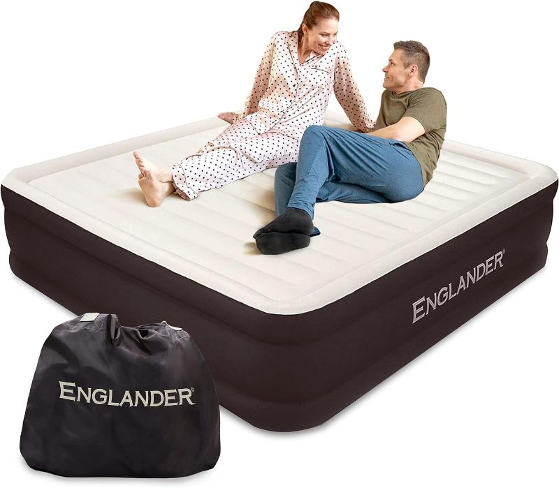 Photo 1 of Englander Air Mattress w/Built in Pump - Luxury Double High Inflatable Bed for Home, Travel & Camping - Premium Blow Up Bed for Kids & Adults