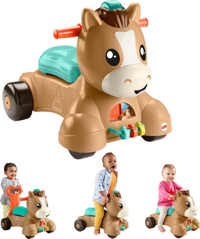 Photo 1 of Fisher-Price Baby Walker Learning Toy, Walk Bounce & Ride Pony Ride-On with Music and Lights for Infants and Toddlers Ages 9+ Months
