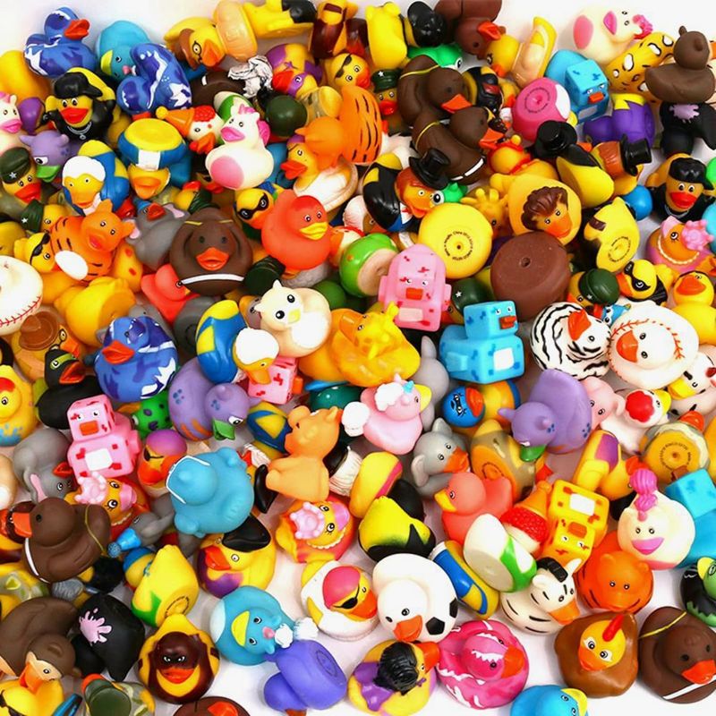 Photo 1 of 100 Pack Rubber Duck for Jeeps Ducking - 2" Bulk Floater Duck for Kids - Baby Bath Toy Assortment - Party Favors, Birthdays, Bath Time, and More (50 Varieties)
